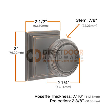 Emtek Norwich Knob with Wilshire Rosette