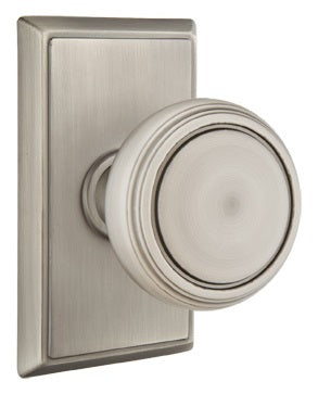 Emtek Norwich Knob With Rectangular Rosette - Pewter
