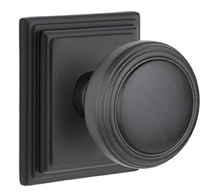 Emtek Norwich Knob with Wilshire Rosette - Flat Black