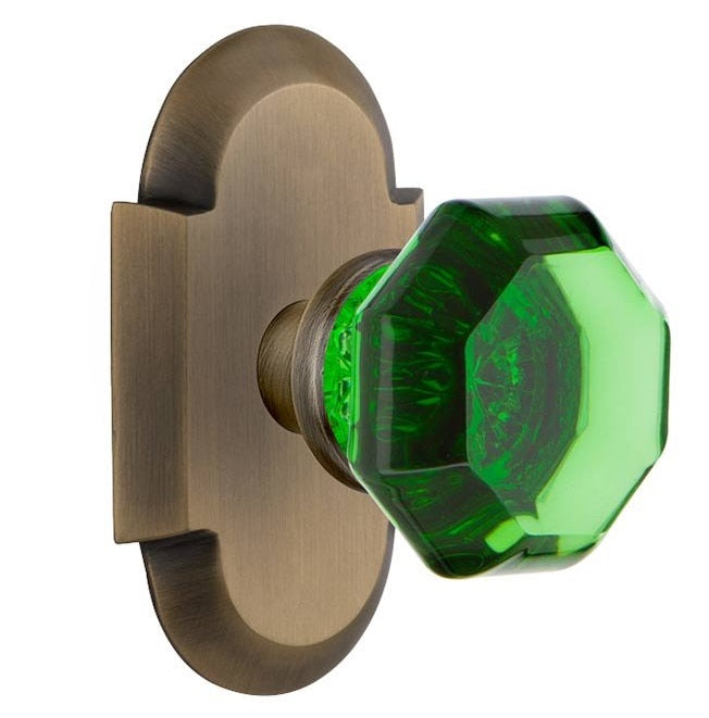 Nostalgic Warehouse Waldorf Crystal Knob with Cottage Plate - Antique Brass