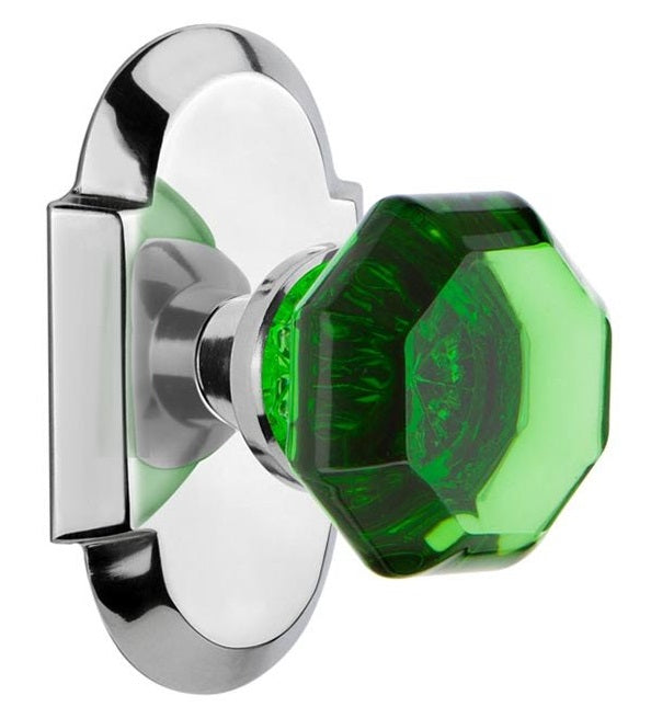 Nostalgic Warehouse Waldorf Crystal Knob with Cottage Plate - Bright Chrome