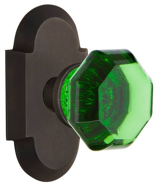 Nostalgic Warehouse Waldorf Crystal Knob with Cottage Plate - Oil Rubbed Bronze