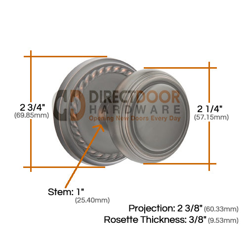 Emtek Norwich Knob Specs Rope Rosette