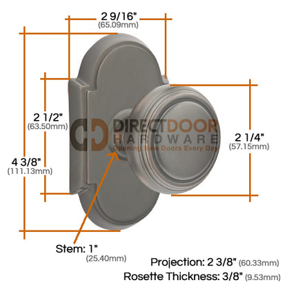 Emtek Norwich Knob Specs #8 Rosette - Specs