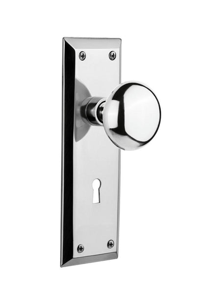 Nostalgic Warehouse New York Plate with New York Knob ( All Mortise Come W/ Keyhole )