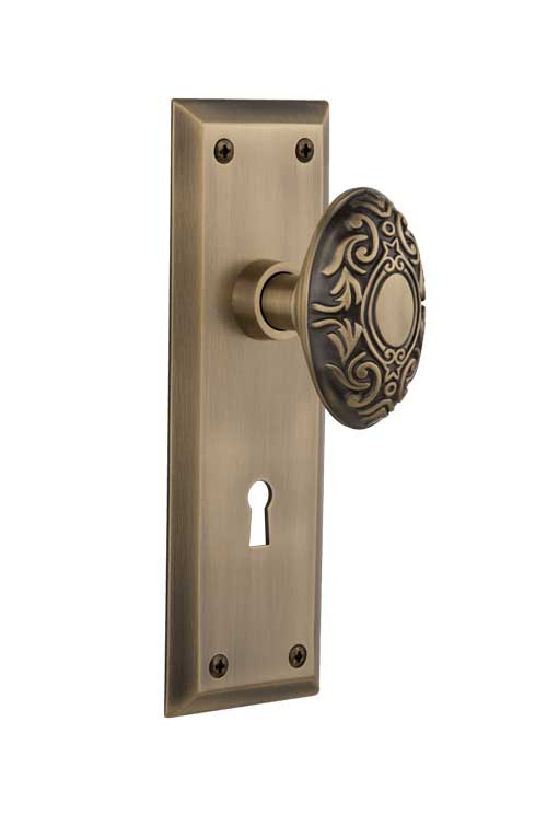 Nostalgic Warehouse New York Plate with Victorian Knob - Interior Mortise