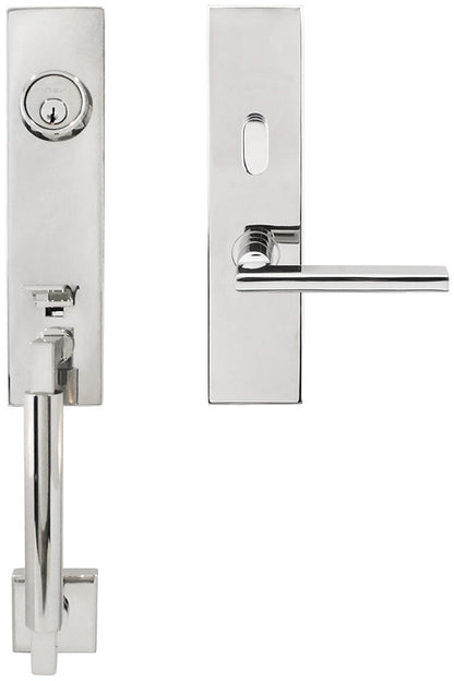 Inox NY Mortise Handleset with Sunrise Lever