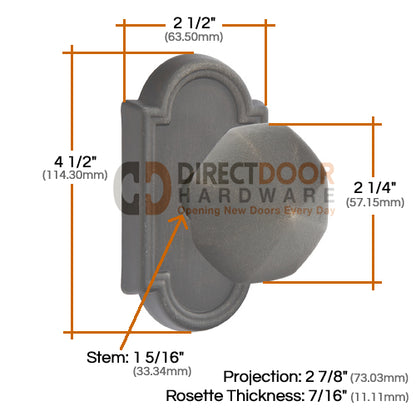 Emtek Lost Wax Octagon Knob with Style 11 Rosette