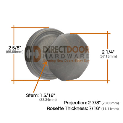 Emtek Lost Wax Octagon Knob with Style 12 Rosette