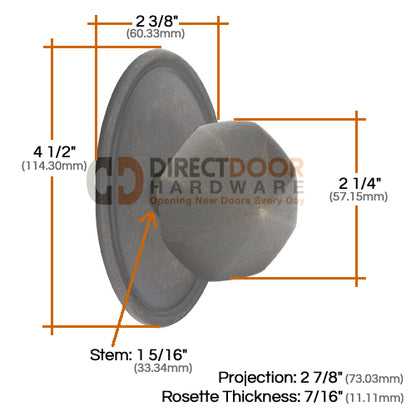 Emtek Lost Wax Octagon Knob with Style 14 Rosette