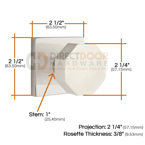Emtek Octagon Specs Square Rosette