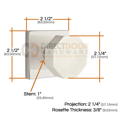 Emtek Octagon Specs Square Rosette
