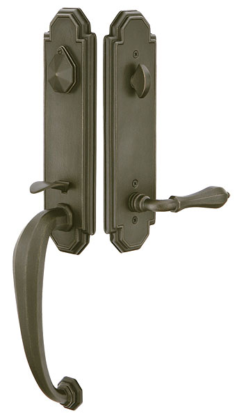 Emtek Octagon Handleset with Octagon Lever - Medium Bronze