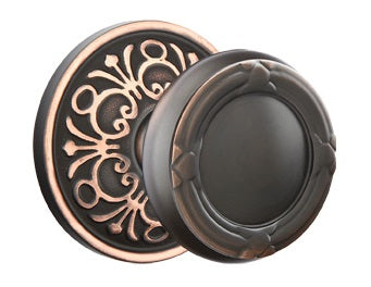 Emtek Ribbon and Reed Knob - Lancaster Rosette