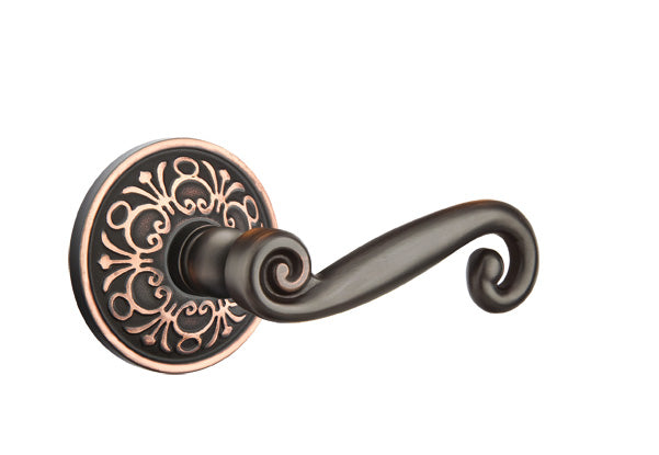 Emtek Rustic Lever Oil Rubbed Bronze-Lancaster Rosette