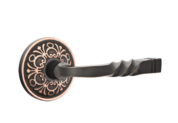Emtek Santa Fe Lever Oil Rubbed Bronze-Lancaster Rosette