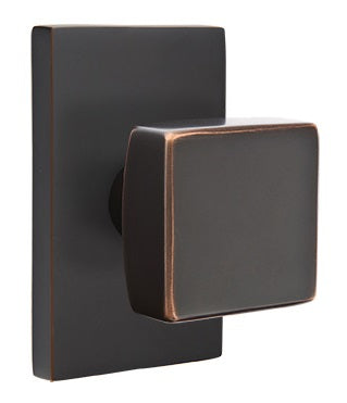 Emtek Square Knob - Modern Rectangular Rosette