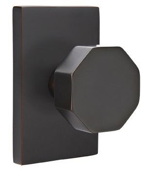 Emtek Octagon Knob - Modern Rectangular Rosette