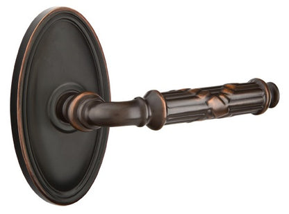 Emtek Ribbon and Reed Lever Oil Rubbed Bronze-Oval Rosette