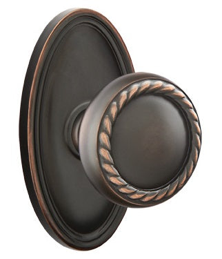 Emtek Rope Knob - Shown with Oval Rosette