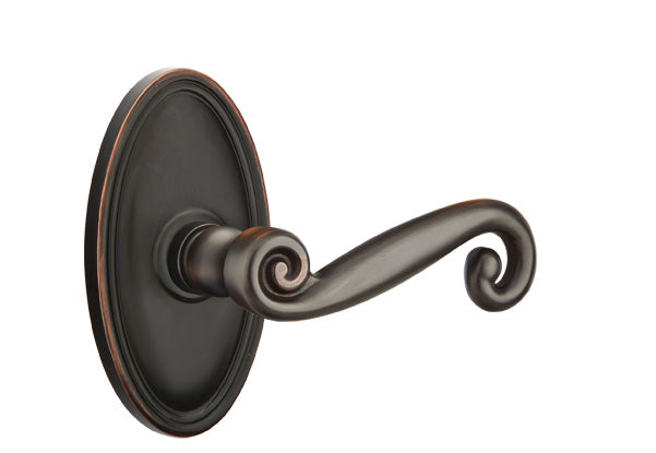 Emtek Rustic Lever Oil Rubbed Bronze-Oval Rosette