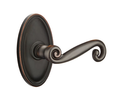 Emtek Rustic Lever Oil Rubbed Bronze-Oval Rosette