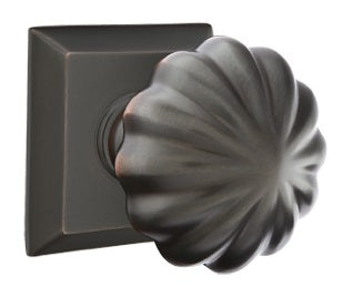 Emtek Melon Knob with Quincy Rosette - Oil Rubbed Bronze