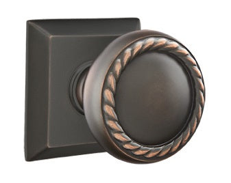 Emtek Rope Knob Oil Rubbed Bronze Rectangular Rosette
