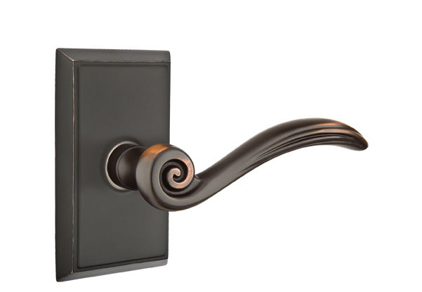 Emtek Elan Interior Mortise Lever with Rectangular Rosette