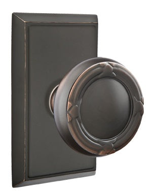 Emtek Ribbon and Reed Knob - Rectangular Rosette