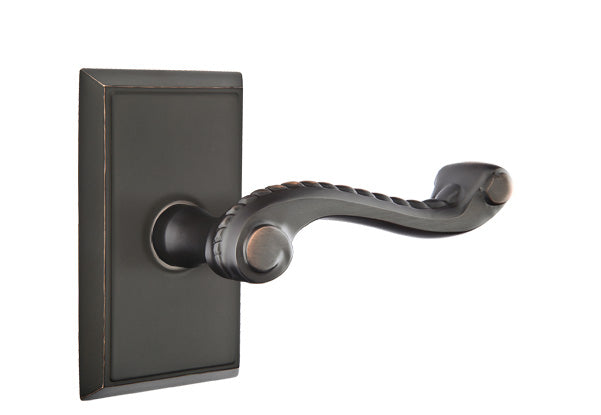 Emtek Rope Lever Oil Rubbed Bronze-Rectangular Rosette