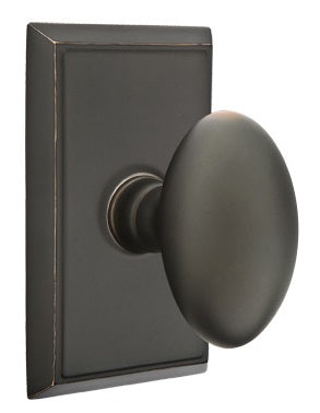 Emtek Egg Interior Mortise Knob with Rectangular Rosette