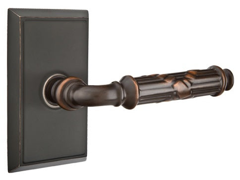 Emtek Ribbon and Reed Lever Oil Rubbed Bronze-Rectangular Rosette