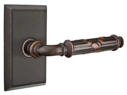 Emtek Ribbon and Reed Lever Oil Rubbed Bronze-Rectangular Rosette