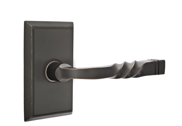 Emtek Santa Fe Lever Oil Rubbed Bronze-Rectangular Rosette