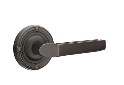 Emtek Milano Lever Oil Rubbed Bronze-Ribbon and Reed Rosette