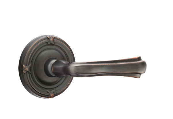 Emtek Wembley Lever with Ribbon and Reed Rosette in Oil Rubbed Bronze