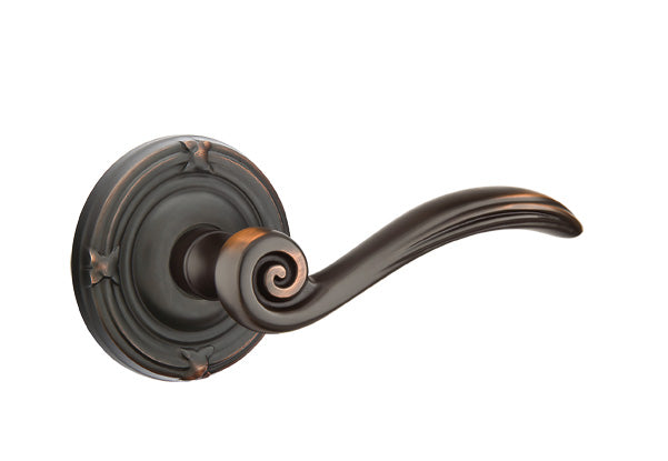 Emtek Elan Lever Oil Rubbed Bronze-Ribbon and Reed Rosette
