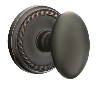 Emtek Egg Interior Mortise Knob with Rope Rosette