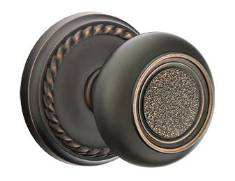 Emtek Belmont Knob Oil Rubbed Bronze Rope Rosette 