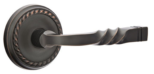 Emtek Santa Fe Lever Oil Rubbed Bronze-Rope Rosette