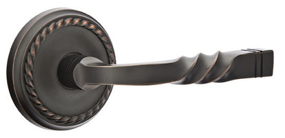 Emtek Santa Fe Lever Oil Rubbed Bronze-Rope Rosette