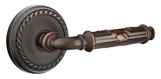 Emtek Ribbon and Reed Lever Oil Rubbed Bronze-Rope Rosette