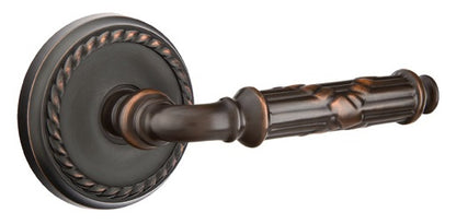 Emtek Ribbon and Reed Lever Oil Rubbed Bronze-Rope Rosette