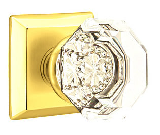 Emtek Old Town Clear Knob with Quincy Rosette