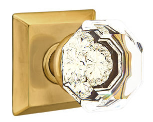 Emtek Old Town Clear Knob with Quincy Rosette