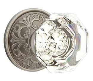 Emtek Old Town Clear Knob with Lancaster Rosette