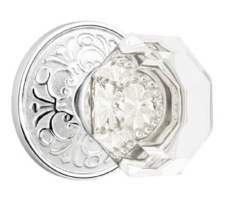 Emtek Old Town Clear Knob with Lancaster Rosette