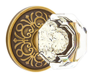 Emtek Old Town Clear Knob with Lancaster Rosette