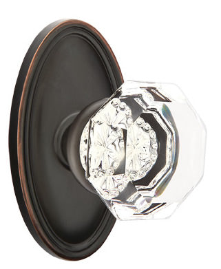 Emtek Old Town Clear Knob with Oval Rosette